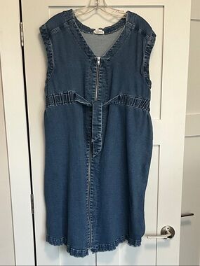 Ingrid & Isabel Denim Midi Dress With Front Tie